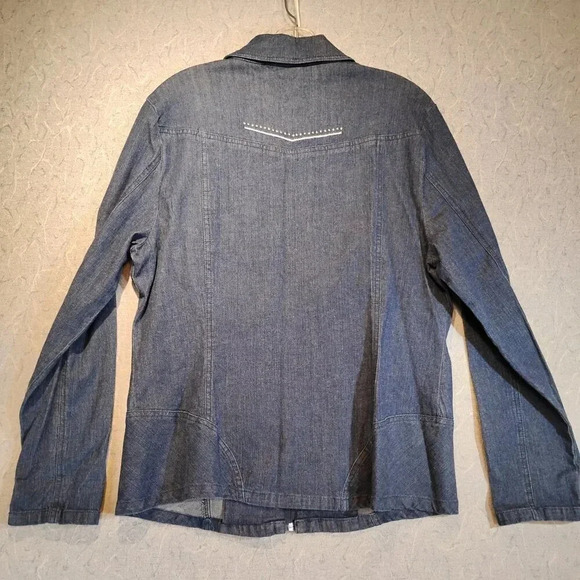 Haggar NWOT Women's Embroidered Jean Jacket in Size  12 - Picture 6 of 12